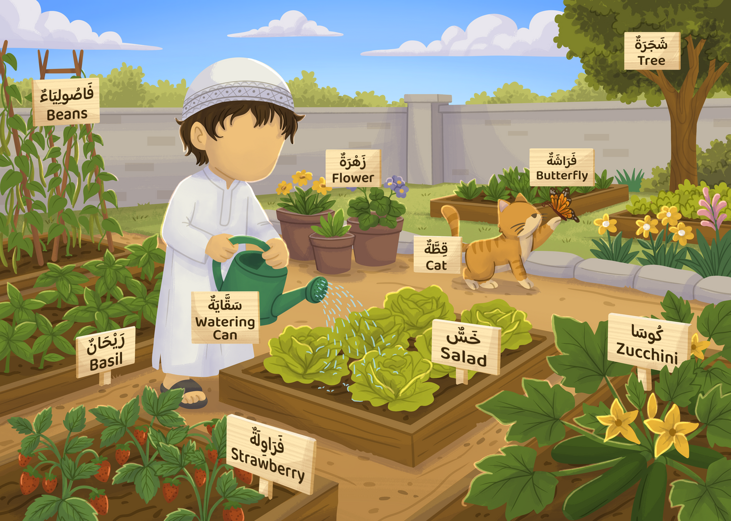 192-teiliges Lernpuzzle: „Entdecke den Garten“ (Arabisch & Englisch)
