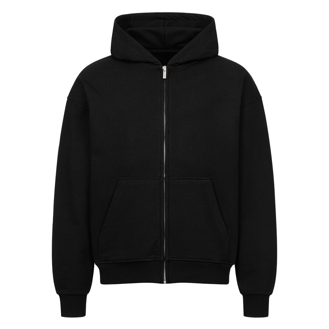 Oversized Zipper Hoodie (Ohne Druck) Schwarz