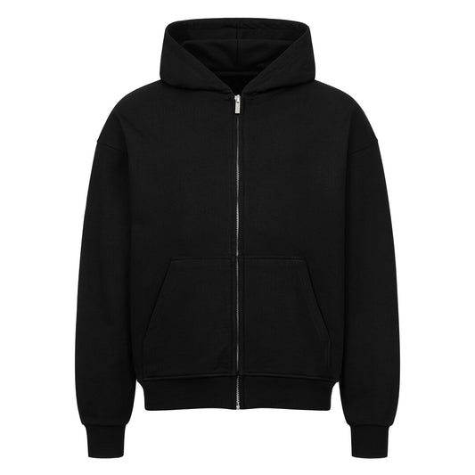 Oversized Zipper Hoodie (Ohne Druck) Schwarz