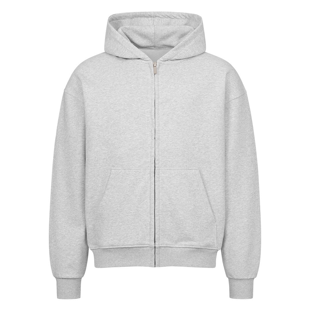 Oversized Zipper Hoodie (Ohne Druck) Heather Grey